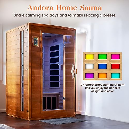 Dynamic Saunas Andora 2 Person Low EMF Infrared Therapy Sauna Dark Honey Stain