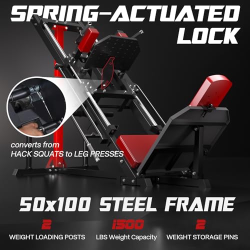 Mappding Leg Press Machine Hack Squat Equipment with Red Cushion