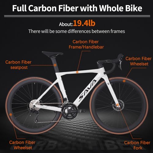 SAVADECK Carbon Fibre Road Bike White