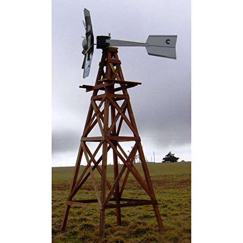 Outdoor Water Solutions Red Cedar Aeration Windmill 16 Foot Yellow
