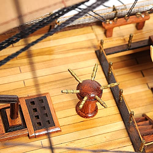 Old Modern Handicrafts Large HMS Surprise Model Ship with Floor Display Case Multi Color