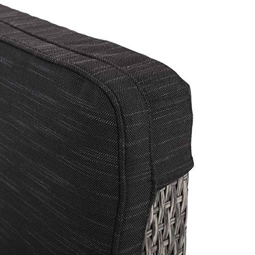 Christopher Knight Home Murdock Outdoor Recliner with Cushion Wicker Mixed Black/Dark Gray Set of 2