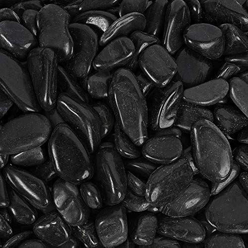 MARGO GARDEN PRODUCTS Rainforest Super Polished Pebbles 2200 lb Super Sack Medium Black
