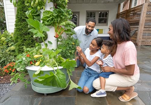 TOWER GARDEN Flex with Support Cage Bundle White Green