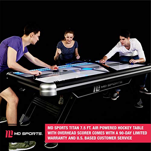 MD Sports 7.5' Titan Air Powered Hockey Overhead Score Table White/Black