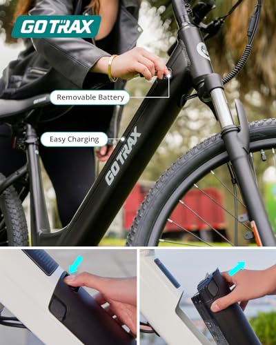 Gotrax Electric Bike 26" Max Range 30Miles(Pedal-assist1) & 15.5/20Mph Power by 250/350W, 3 Riding Modes & Adjustable Seat, 7-Speed & Front Shock Absorber, Commuter Electric Bicycle for Adults, Black