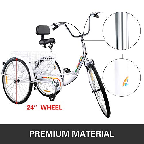 Bkisy Adult 7-Speed Tricycle White