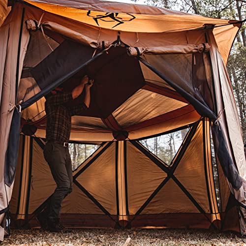 Gazelle Tents G6 Cool Top 6-Sided Portable Gazebo Badlands Brown