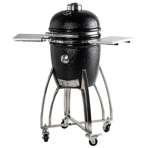 Saffire Platinum Kamado Medium Ceramic Grill and Smoker Onyx Black