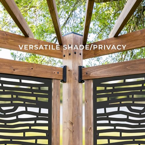 Backyard Discovery Verona 12' x 8' Cedar Wood Cabana Corner Pergola Without Furniture
