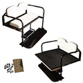Performance Plus Carts EZGO TXT Golf Cart Rear Flip Seat Kit | Folding Steel Frame | White Cushions