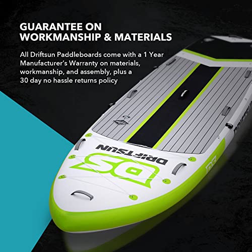Driftsun Inflatable Paddle Board 12ft Extra Wide SUP Package Green