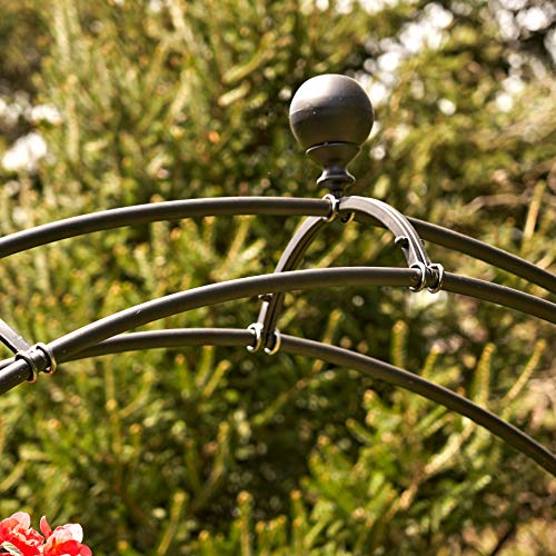 Zaer Ltd. Large Elegant Round Garden Arch Moon Gate Black