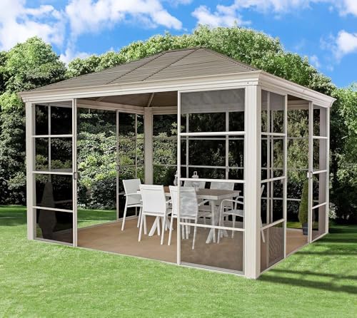 Sojag 10' x 12' Striano Hardtop Gazebo Champagne