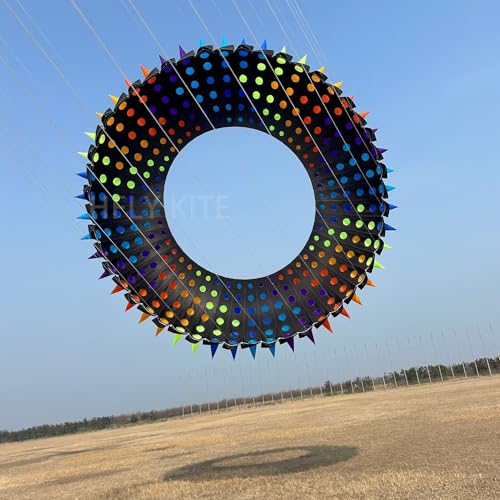Yingfeida Giant 6m Soft Inflatable Ring Kite with Spikes Black