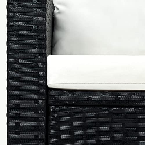 Xinxinxiang 3 Piece Patio Set with Cushions Black