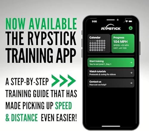 Rypstick Speed Training Aid & RypRadar 2.0 Golf Warmup Device Mens White 45" Pack