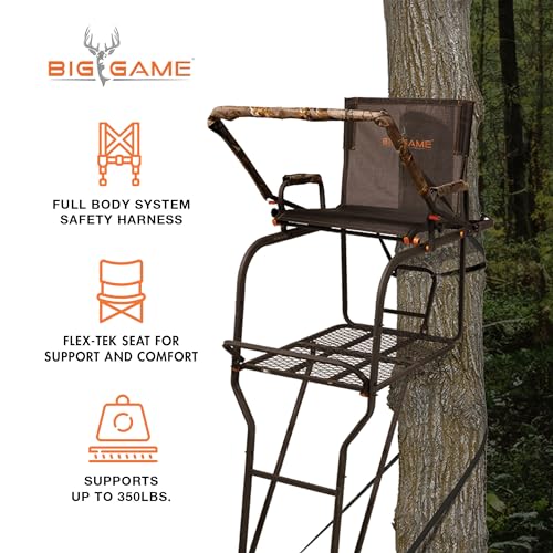 Big Game Treestands 2 Pack Hunter HD Ladder Tree Stand 18.5 Foot Black