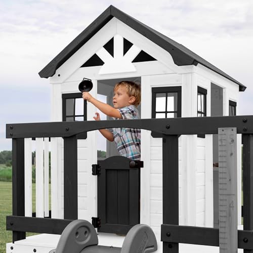 Backyard Discovery Sweetwater Heights White Cedar Playhouse with Slide & Ladder