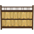 Red Lantern Japanese Bamboo Kumo Fence Panel 4 x 5.5 ft Brown
