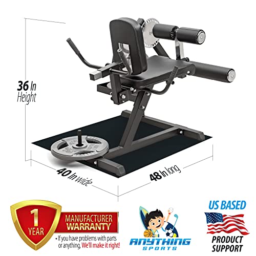 ANYTHING SPORTS Heavy Duty Adjustable Leg Extension and Curl Machine 2.0 Black