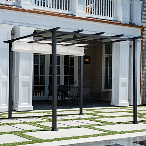 CAMBRIDGE Freestanding Pergola with Adjustable Sling Canopy White/Gray