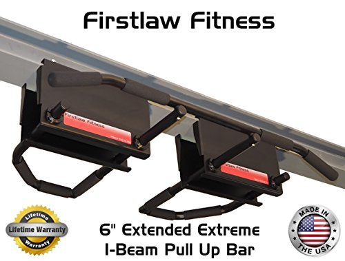 Firstlaw Fitness 6" Extended Extreme I-Beam Pull Up Bar Black