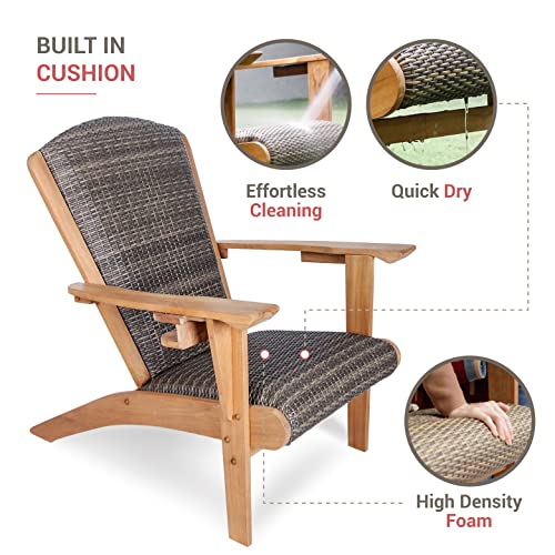 Cambridge Casual Auburn Teak Wood 2-Piece Padded Upholstered Patio Conversation Set