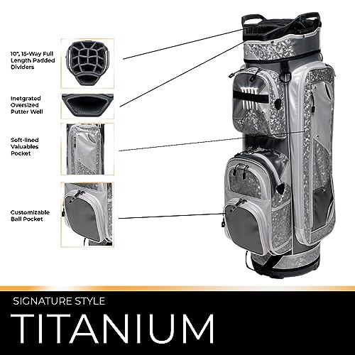 Glove It Ladies Golf Cart Bag 15-Way Divider Titanium
