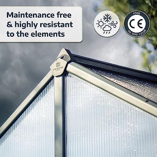 Palram Canopia Glory 8x12 Ft. Greenhouse Kit with Lockable Door and Vent Gray