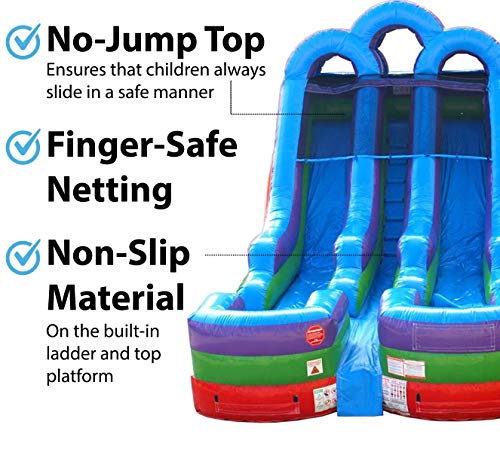 TentandTable Double Lane Inflatable Water Slide for Kids and Adults Rainbow