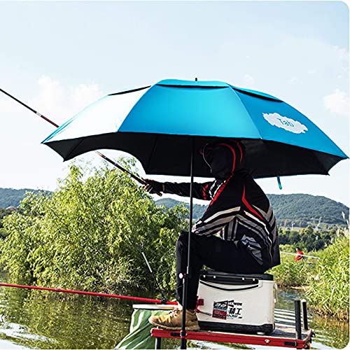 BEYSG Large Fishing Umbrella Parasol Blå