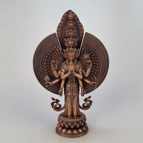 FENGSHUI-CAISHEN Pure Copper Thousand Hand Guan Yin Statue Brass