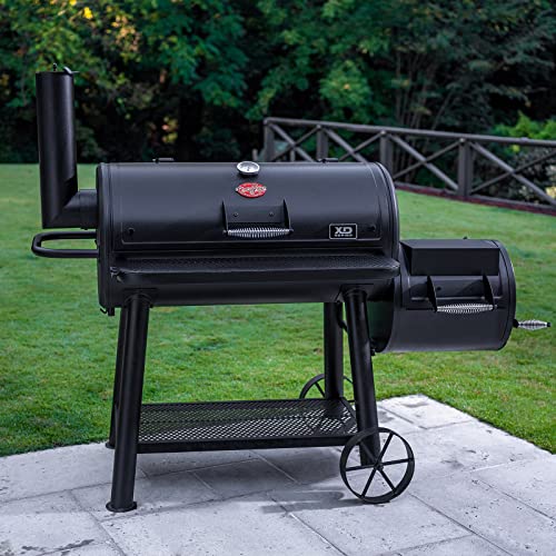 Char-Griller Grand Champ Charcoal Offset Grill and Smoker, Heavy Duty Steel, Black