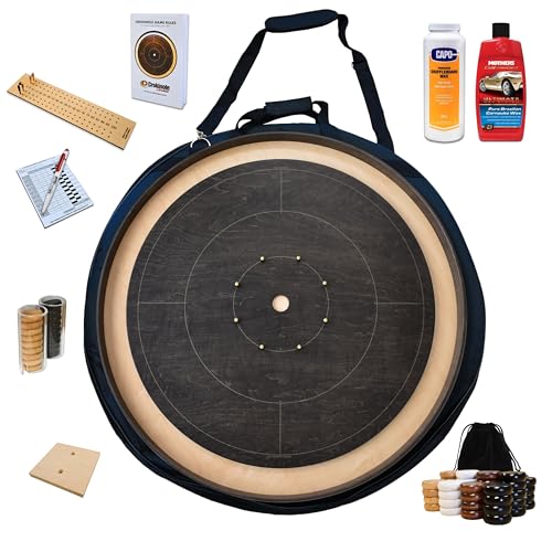 Crokinole Canada Tournament Style Crokinole Board Game Kit Gray and Brown