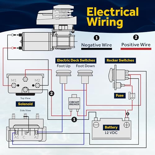 Five Oceans Vertical Windlass Kit 600 Watt 12V DC Silver/Black