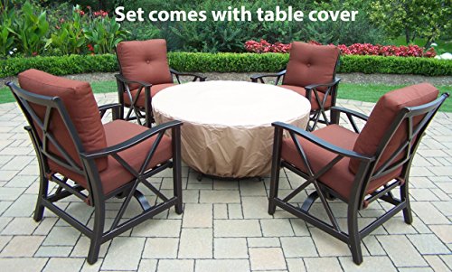 Oakland Living Charleston 5-Piece Deep Sitting Chat Set Antique Bronze