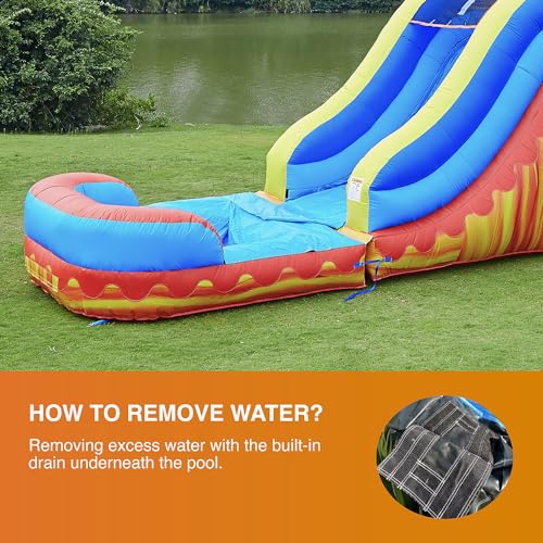 JumpOrange Commercial Inflatable Turbo Blaze Titan Bounce House Slide Combo Blue/Red/Yellow