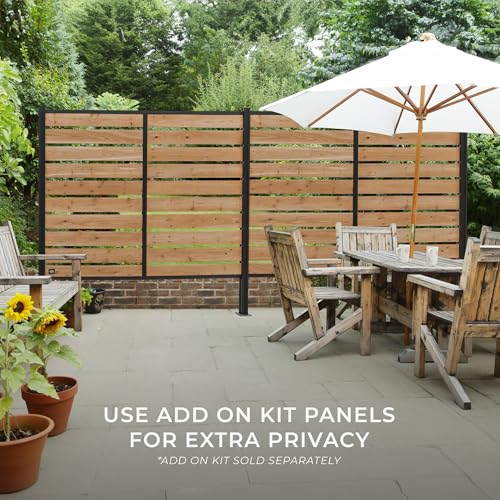 Backyard Discovery 8' x 6' Cedar Wood Outdoor Privacy Screen Wall Light Brown