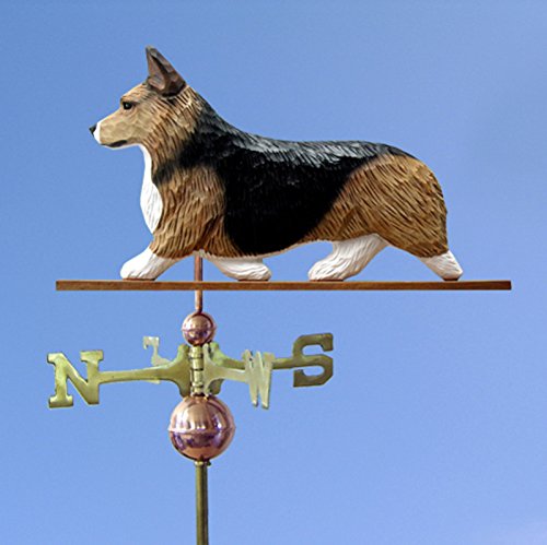 Corgi Hand Carved & Painted Weathervane Sable Pembroke 32 Inch