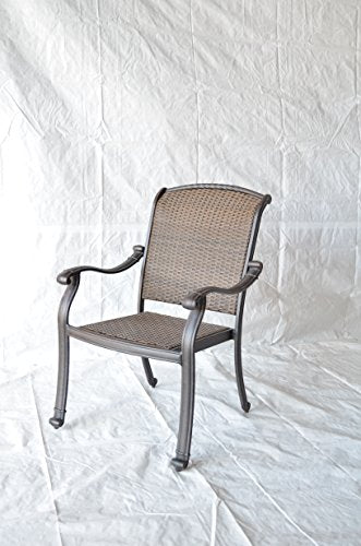 Patio Land Santa Clara 9-Piece Outdoor Dining Set Square 64" Cast Aluminum Antique Bronze with 8 Chairs