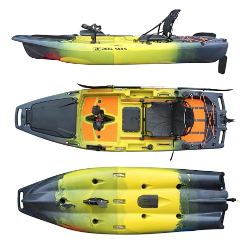 Reel Yaks 9.8ft Rocket Modular Propeller Drive Fishing Kayak Yellow Black