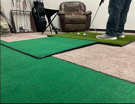 Big Moss Golf Indoor Simulator Practice Bay with Hitting Green for 9 Ft Ceiling Height Multicolor