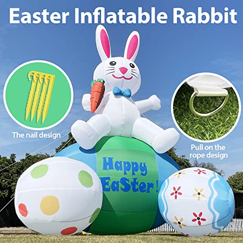 OZIS Giant 20FT Tall Inflatable Bunny with Eggs for Easter Outdoor Decorations