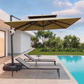EAST OAK 10ft Square Patio Umbrella Tan
