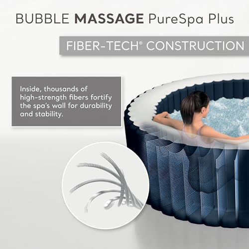 Intex PureSpa Plus 6 Person Inflatable Outdoor Hot Tub Spa Cobalt Blue