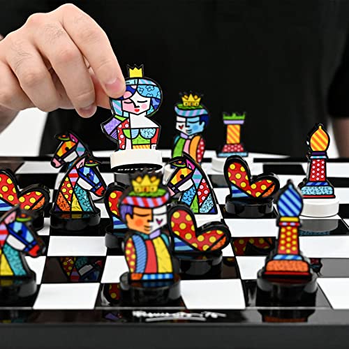 BRITTO Luxury Chess Set Enamel Painted Multicolor