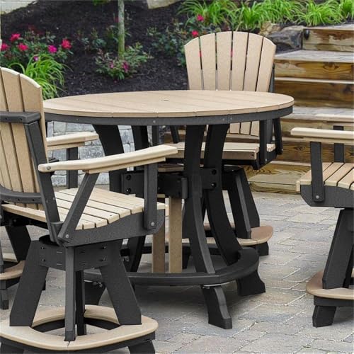 American Furniture Classics Five Piece Round Counter Height Dining Set Weatherwood/Black