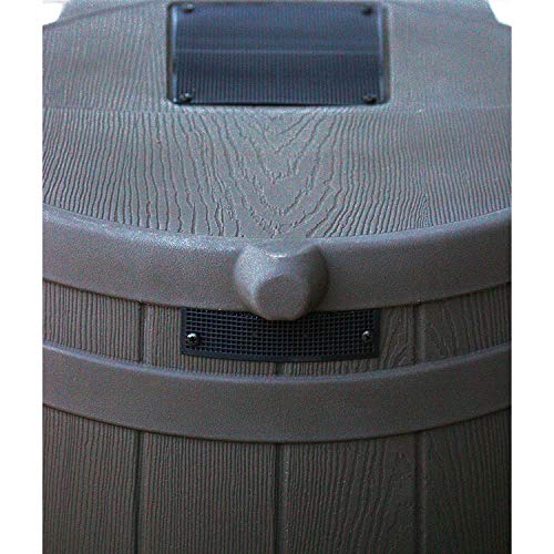 Good Ideas Rain Wizard 50 Gallon Plastic Outdoor Rain Barrel Water Collector with Brass Spigot, Oak