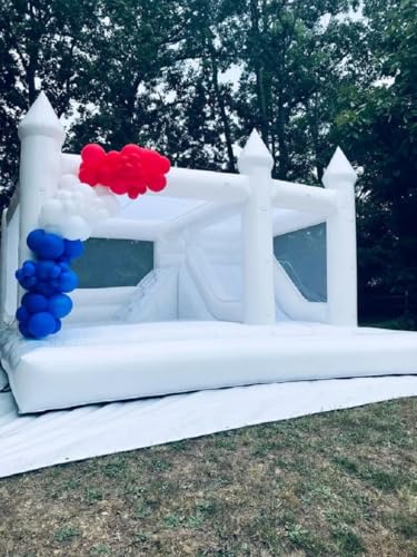 BOZHOUYUPIN 15FT Inflatable Bounce House with Slide White